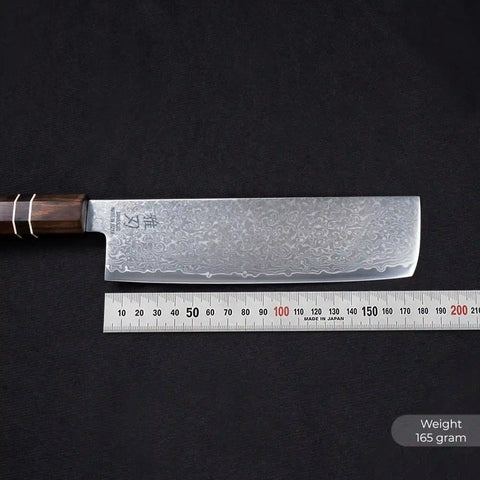 Nakiri Damascus VG10 Ebony Wood Handle