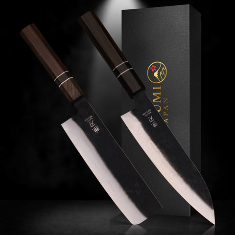 2‑Piece Everyday Essential Set | Japanese Kitchen Knives (Gyuto + Nakiri) Custom