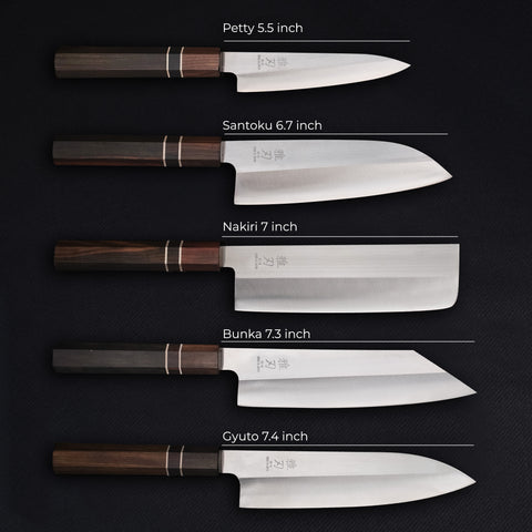 5‑Piece VG-10 Family Prep Set (Gyuto, Nakiri, Petty...)